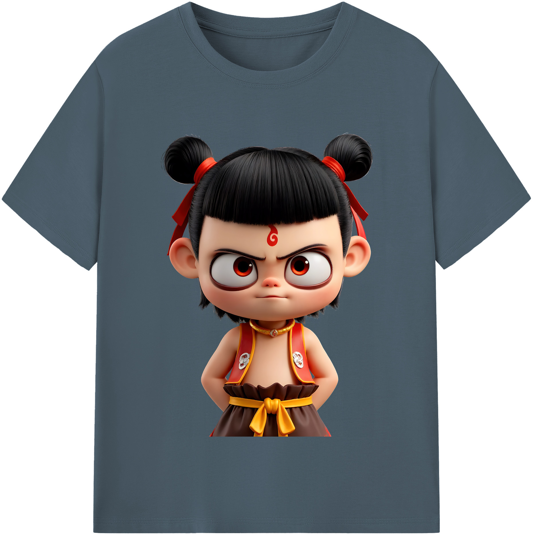 （画像用） Ne Zha 2 ナタ 魔童の大暴れ 綿100％半袖Tシャツ（フロントプリント）